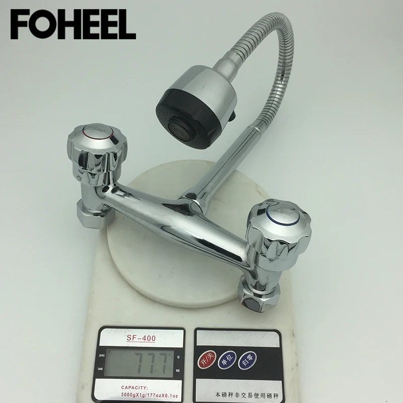 FOHEEL настенный кухонный кран для раковины горячей и холодной воды с двойным