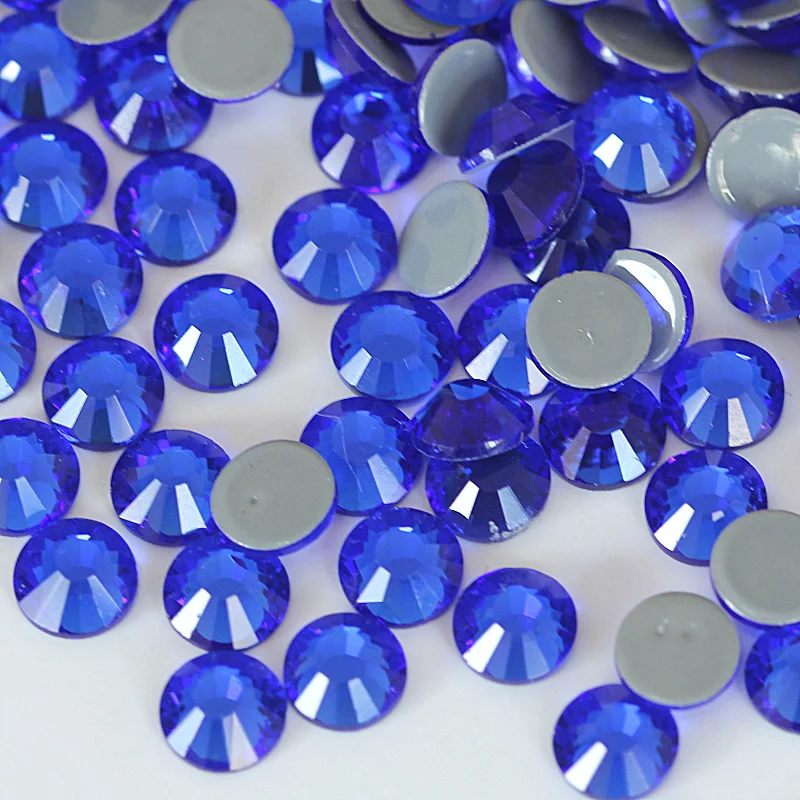 Стразы высокого качества AAAAA Sapphire ss6 ss10 ss16 ss20 ss30 гладкие с плоской задней