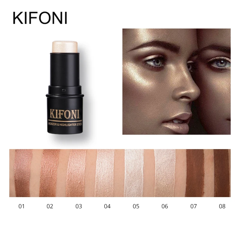 Kifini Profissional Makup iluminador бронзатор хайлайтер Стик 8 цветов 3D контурная ручка для лица