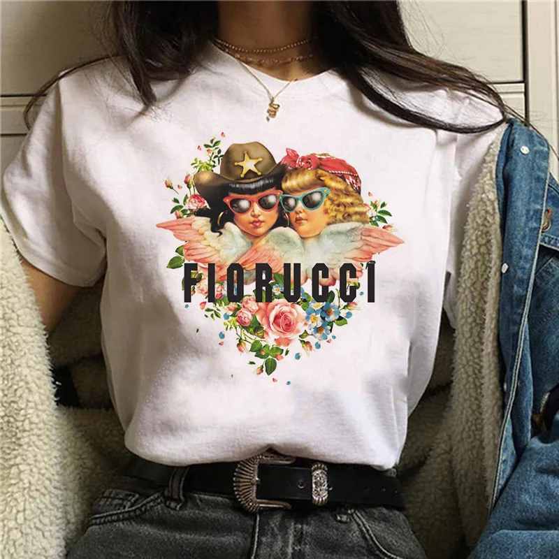 Harajuku Angel забавная футболка для женщин Ullzang 90s корейский стиль футболка Эстетическая Kawaii графическая Футболка Модные женские футболки