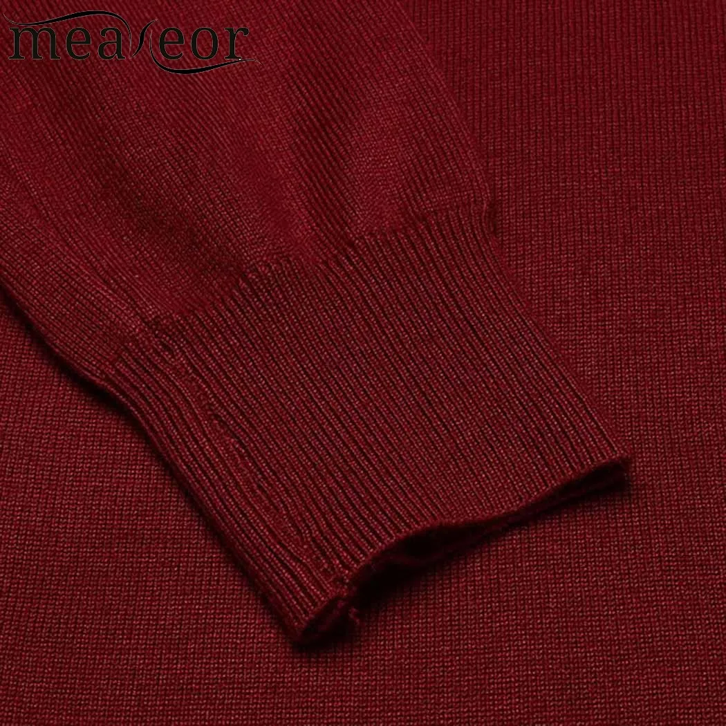 Meaneor New Women Sweaters Cowl Neck Long Sleeve Solid Loose Fashion 2017 Autumn Winter Elegant Slim Christmas Sweater | Женская одежда