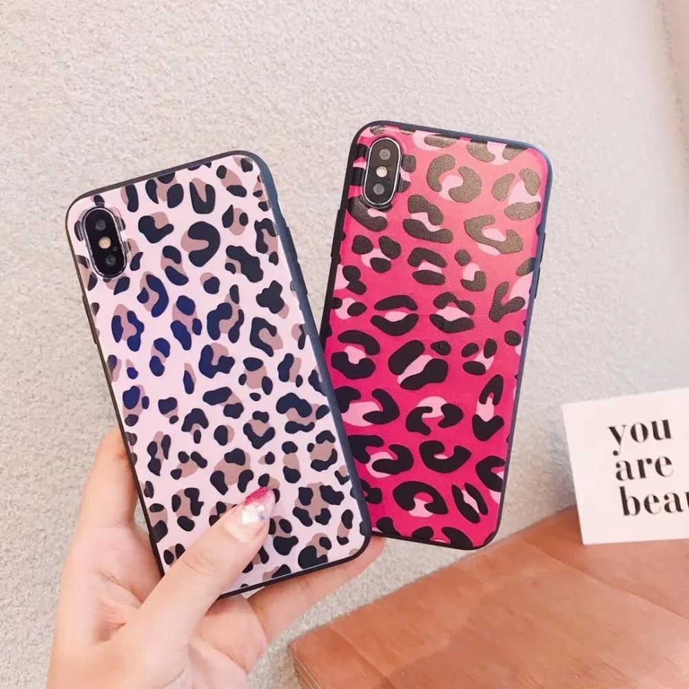 Туманно красоты для iphone X XS XR MAX случае Модная леопардовая расцветка с рисунком