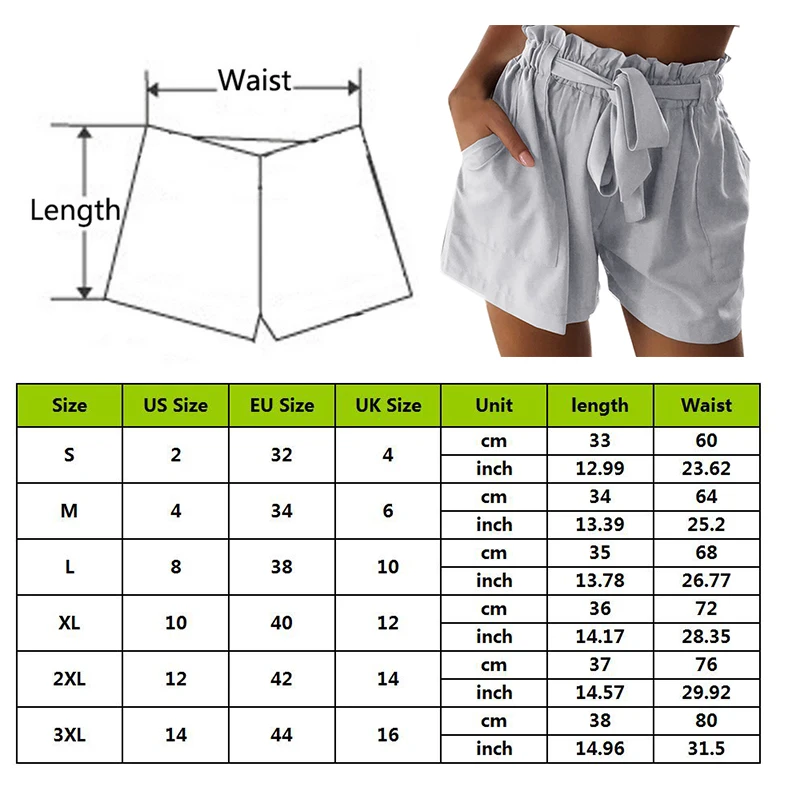 Женские шорты с высокой талией HEFLASHOR летние однотонные трапециевидной формы