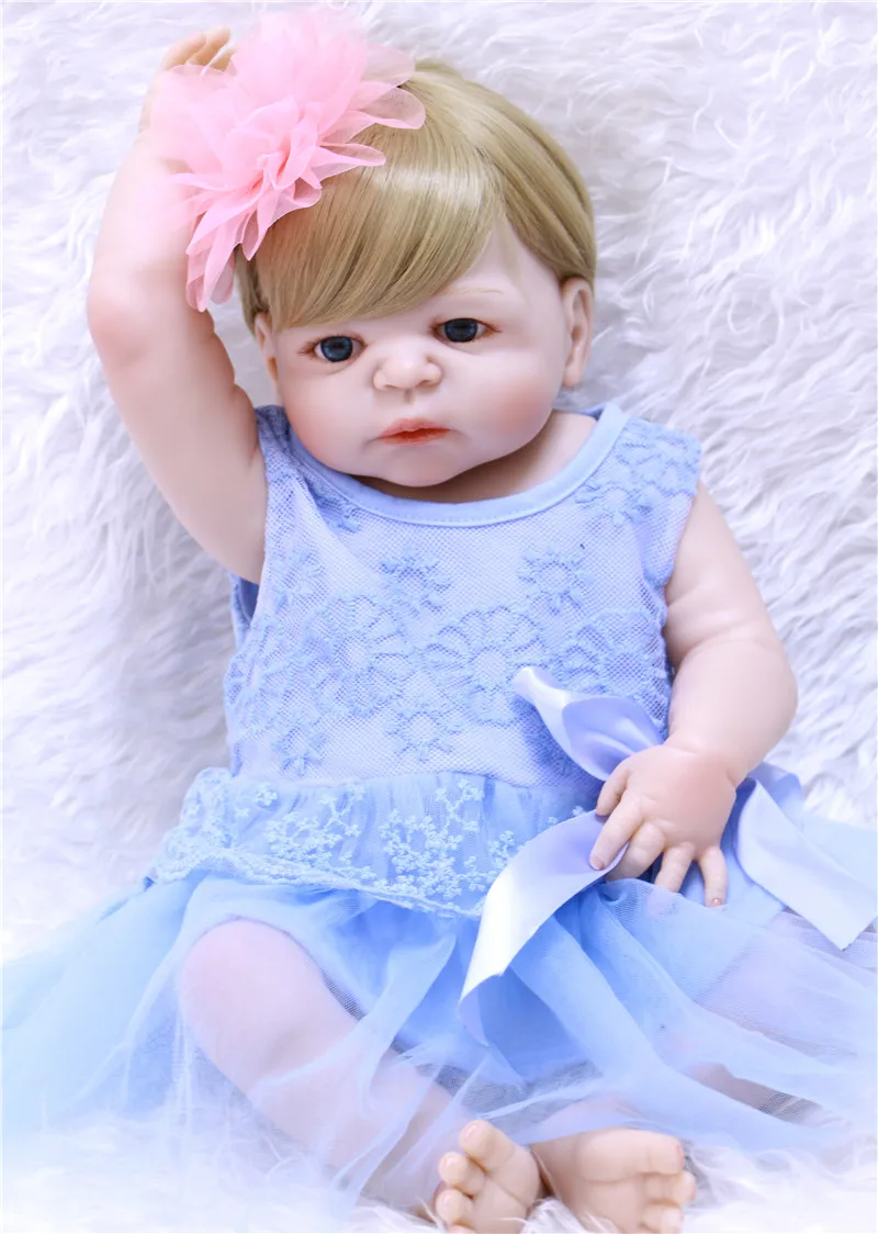 Полноразмерная силиконовая кукла реборн Bebe 55 см игрушки для новорожденных