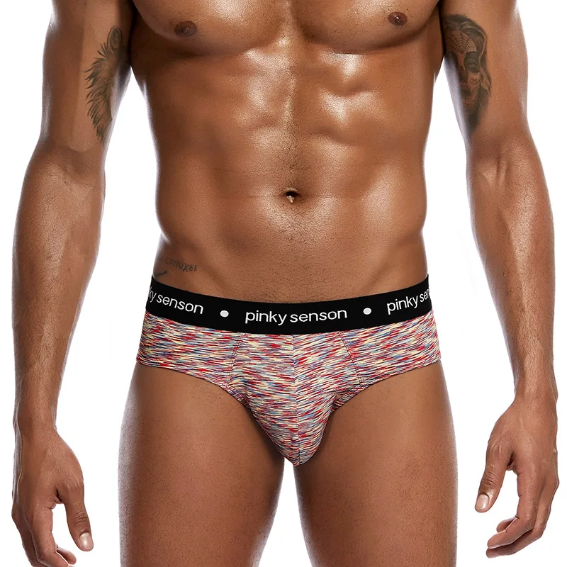 Мужское нижнее белье однотонные хлопковые гибкие дышащие сексуальные гей бикини