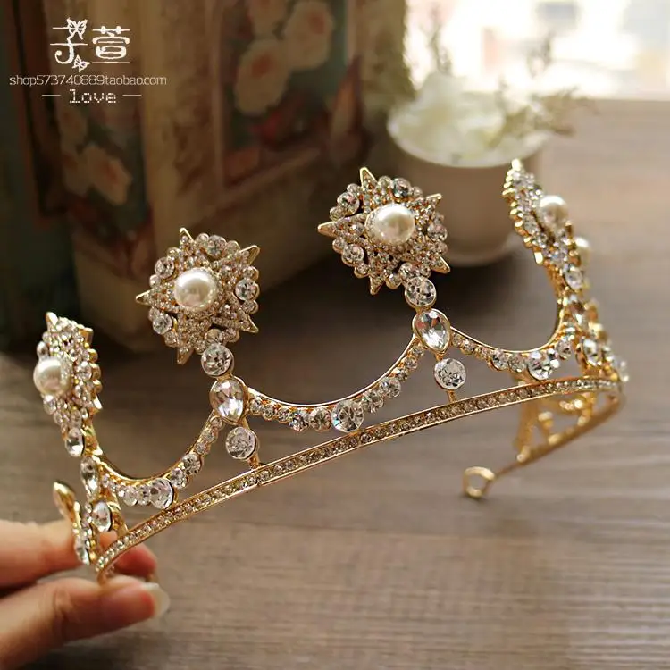 Европейская роскошная Стразы Корона пятиконечная звезда жемчужная свадебная