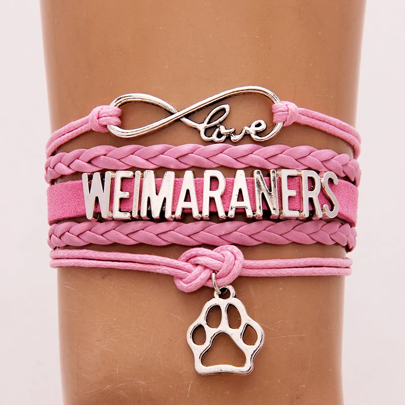 Браслет Infinity love Weimaraners подвеска собачья лапа кожаный браслет веревка ювелирные