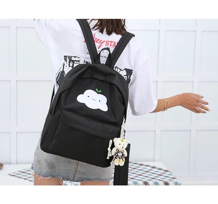 Women canvas backpacks 5pcs/Set school backpack for teenagers fashion female backpack Rucksack school bags women