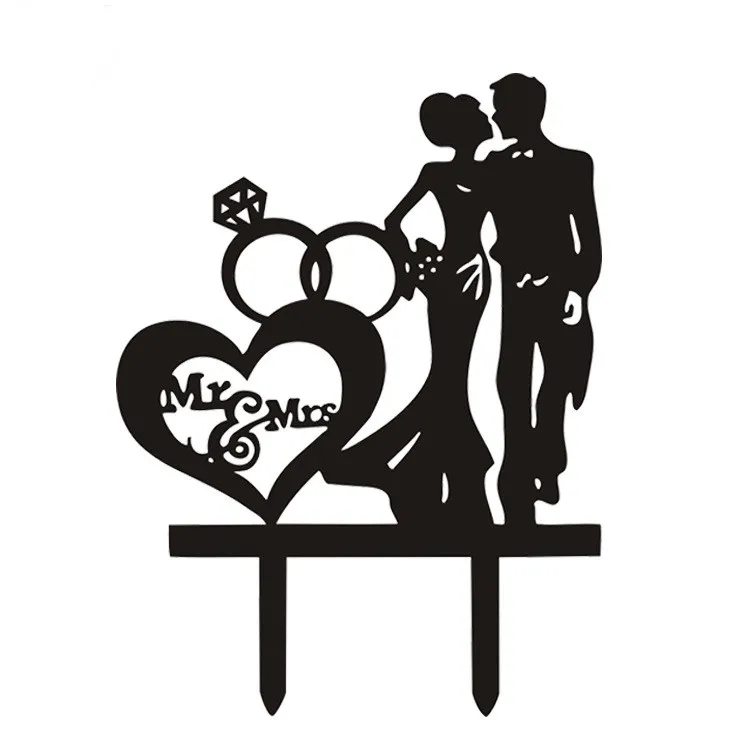 10 шт./лот кольца с бриллиантами Love Heart Mr &amp Mrs торты флаги для невесты жениха