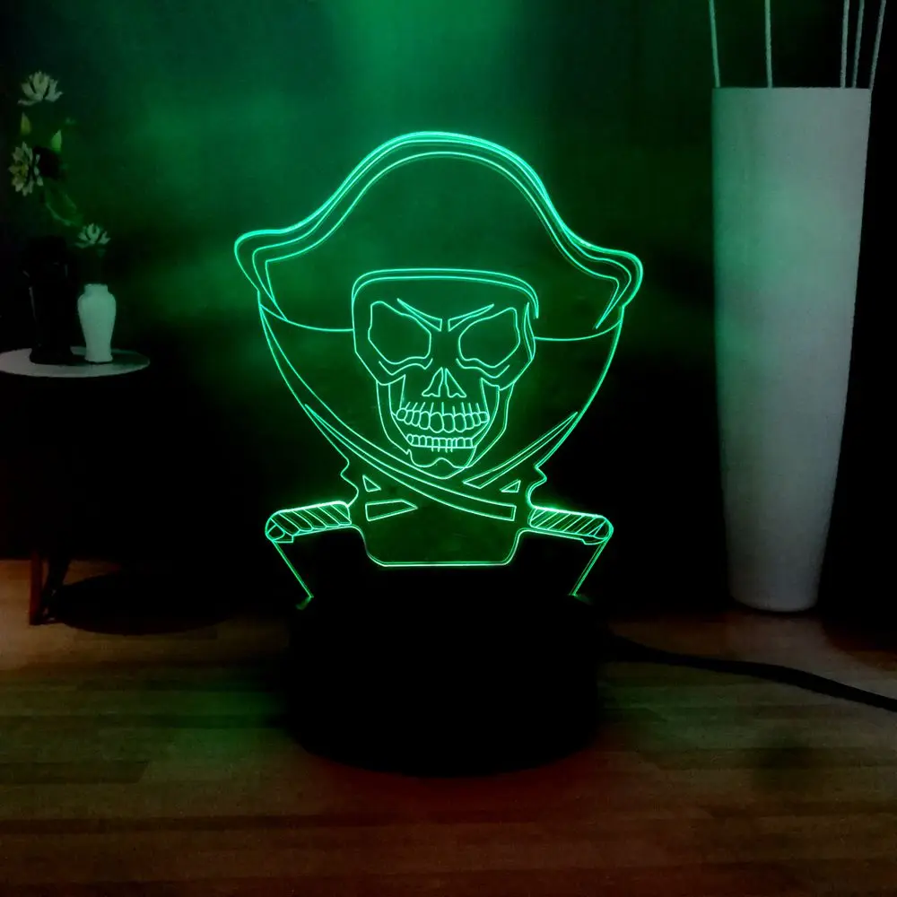 С изображением персонажа фильма Пираты Карибского моря 3D визуальный лампа