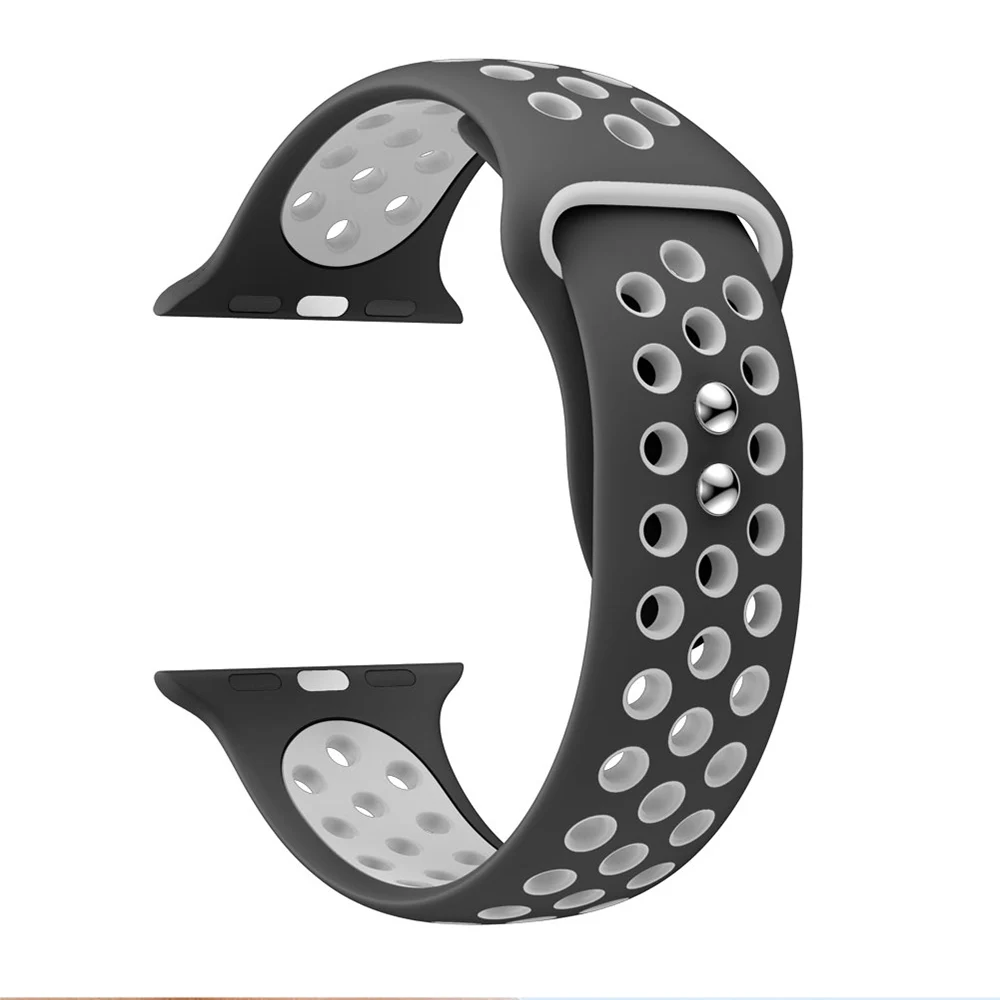 Для Apple Watch 40 мм 44 38 42 Смарт часы с круглым отверстием силиконовый ремешок для watch
