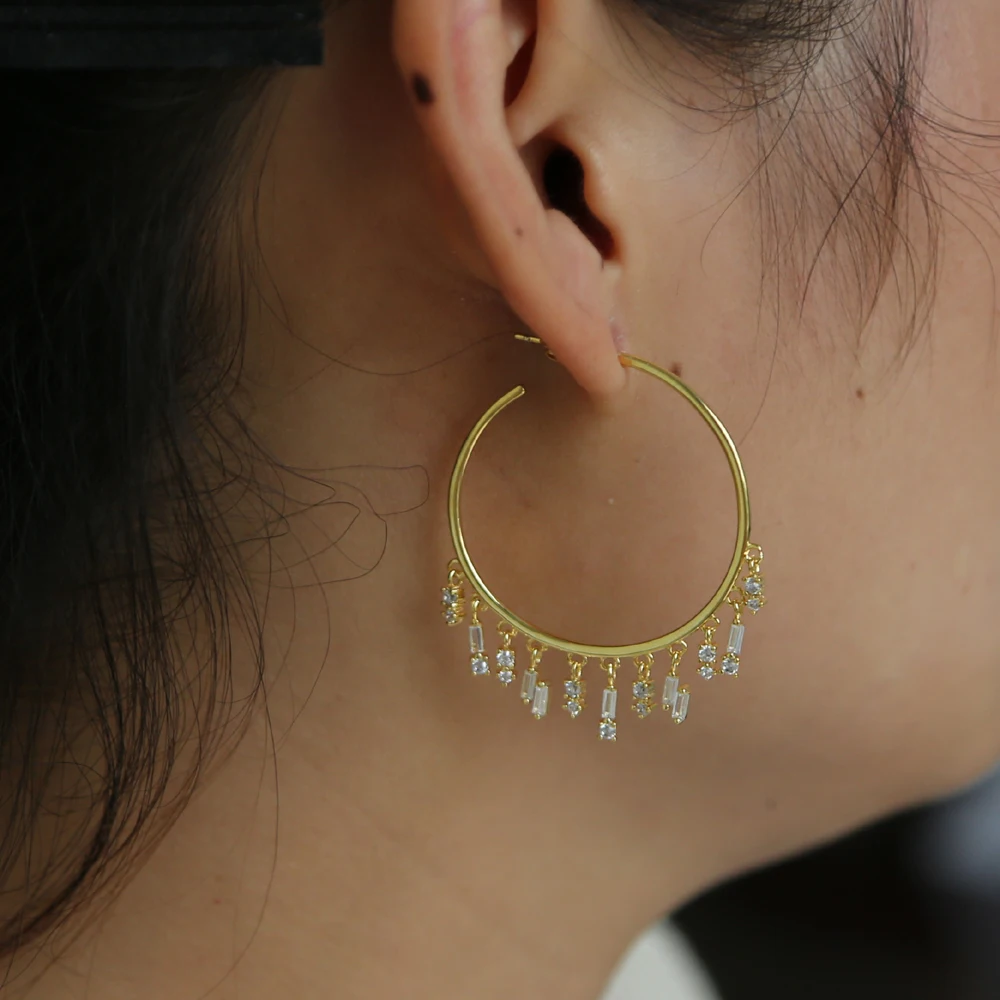 

fashion gold color big circle earring luxury women girlfriend gift european ladies 2018 summer new arrived earrings
