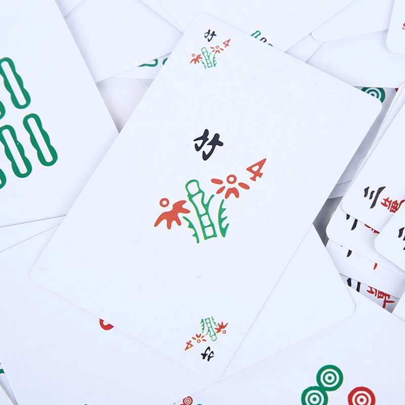 144 шт. китайские маджонг КАРТЫ образования Смешные традиционные игровая