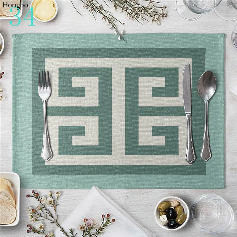 

Geometric Art Stripes Pattern Linen Table Mat Placemats For Kitchen Dining Place Mats Pads