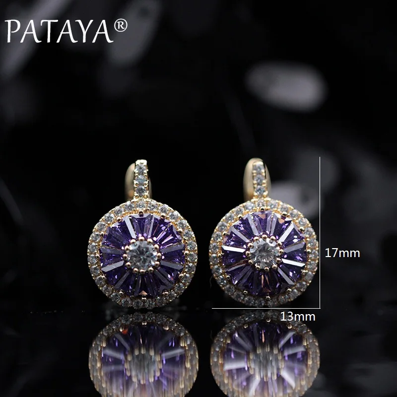 PATAYA, дизайн, ограниченная серия, 585, розовое золото, люкс класс, микро-воск, инкрустация, натуральный циркон, висячие серьги для женщин, Свадебная вечеринка, ювелирные изделия