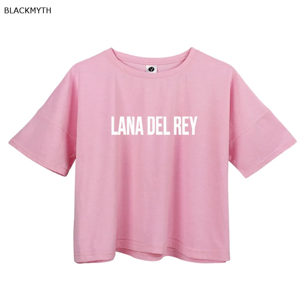 Футболка blackmyth Harajuku футболка Женская Повседневная Фитнес укороченный топ LANA DEL REY Топ свободная|t-shirt loose|casual
