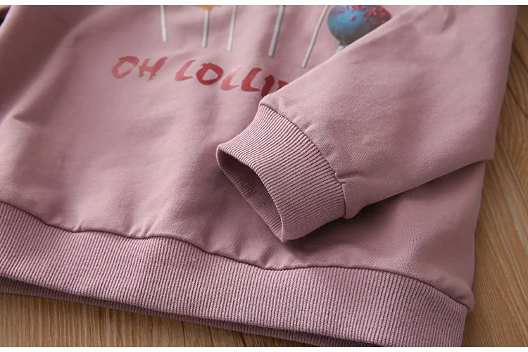 Детские толстовки модные хлопковые свитшоты с принтом леденцов для девочек