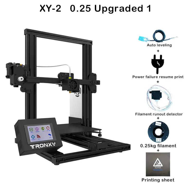 xy-2 0.25 Upgraded 1 Tronxy 3d принтер XY-2 легко собрать высокая точность для DIY начинающих металлическая рама структура для печати 3D модель v-слот - Цвет: xy-2 0.25 Upgraded 1
