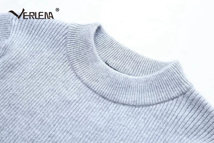 Verlena Hot Cropped Jumper 2019 Pure Black Winter Sweater Crop Top Knitwear Long Sleeve Turtleneck Women Sweaters Pullovers Pull | Женская