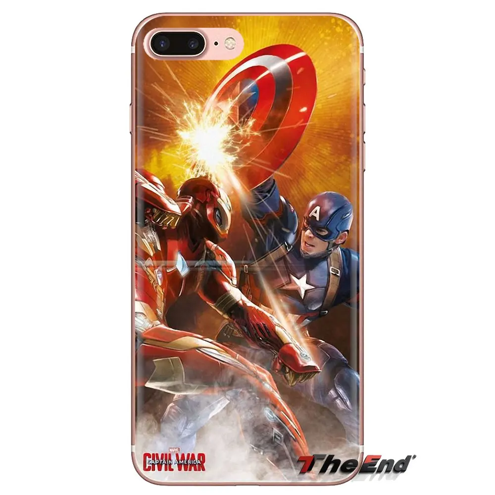 Для iPod Touch Apple iPhone 4 4s 5 5S SE 5C 6 S 7 8 X XR XS Plus MAX прозрачный чехол из ТПУ Marvel Капитан
