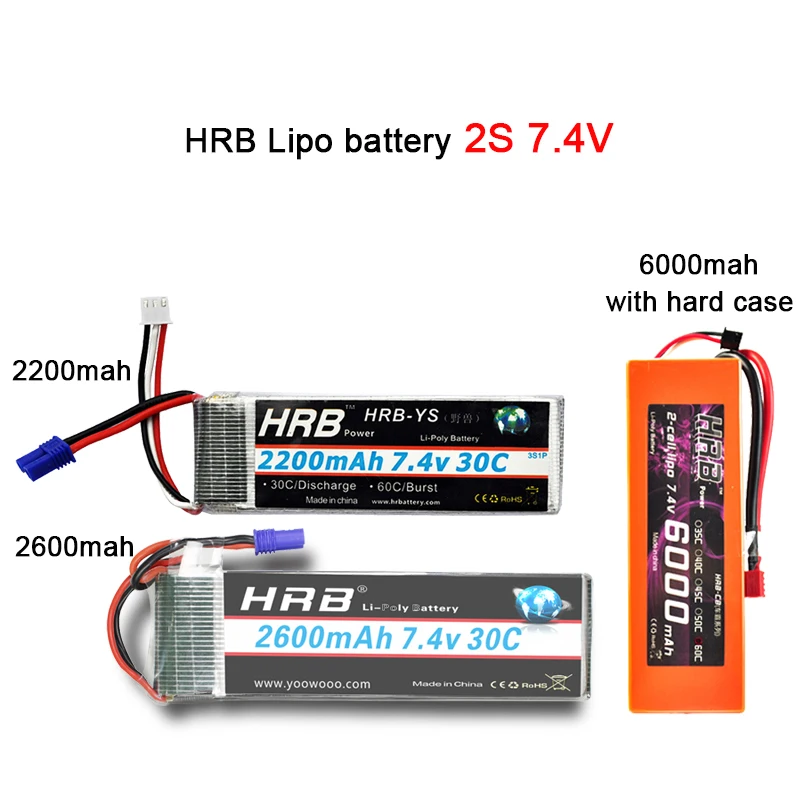HRB Lipo 3S 4S 11 1 V 14 8 5000mah 2S 6S 7 4 22 2 батарея 2200mah 2600mah 3300mah T для TRAXXAS 1:10 RC Car FPV Boat | Игрушки и