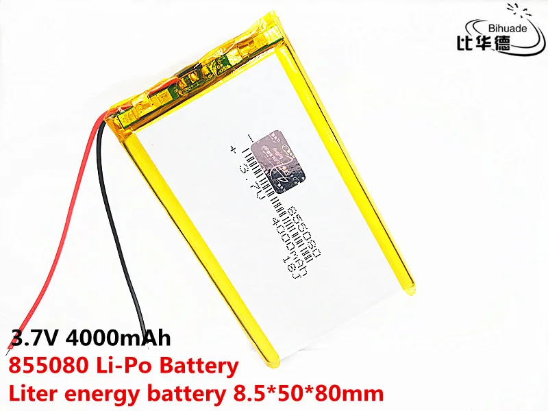 3.7V 4000mAh 855080 Lithium Polymer Li-Po li ion Rechargeable Battery Lipo cells For Car camera Recorder Notebook POS | Электроника