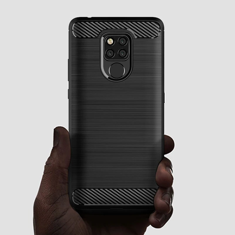 Чехол для Huawei Mate 20 X мягкий силиконовый матовый чехол из углеродного волокна Pro