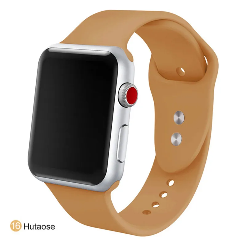 Мягкий силиконовый сменный ремешок для Apple Watch band 4, 5, 44 мм, 40 мм, браслет для iWatch series 3/2/1, 42/38 мм, аксессуар