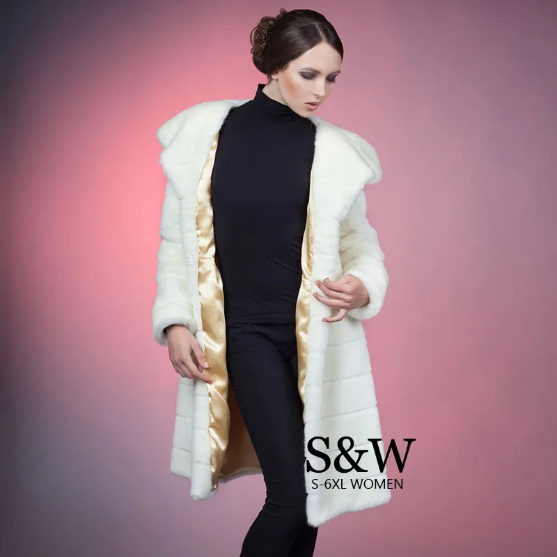 Женское зимнее длинное пальто из искусственного меха с капюшоном|faux fur jacket|faux jacket