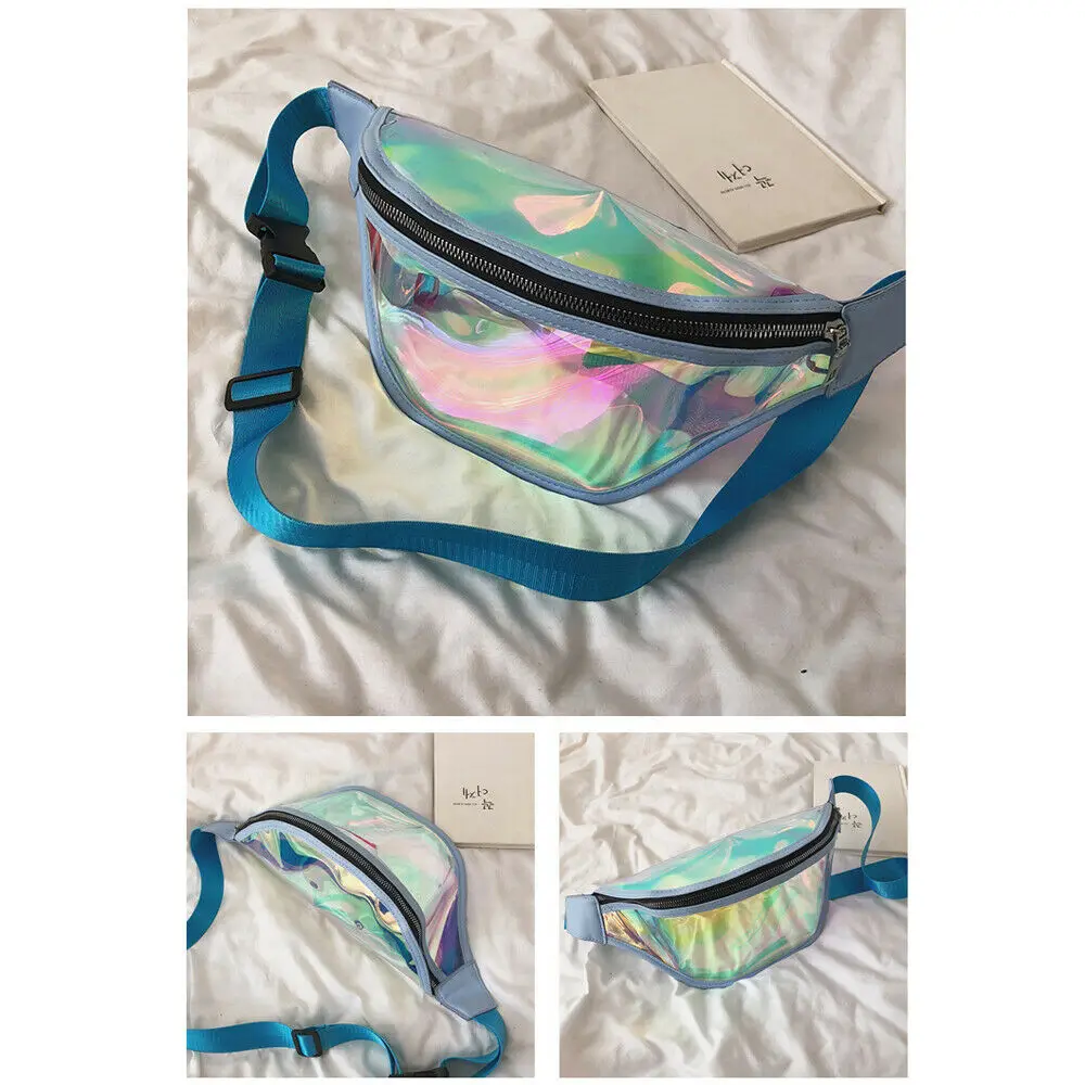 Модная женская Водонепроницаемая поясная сумка из ПВХ с лазерной застежкой