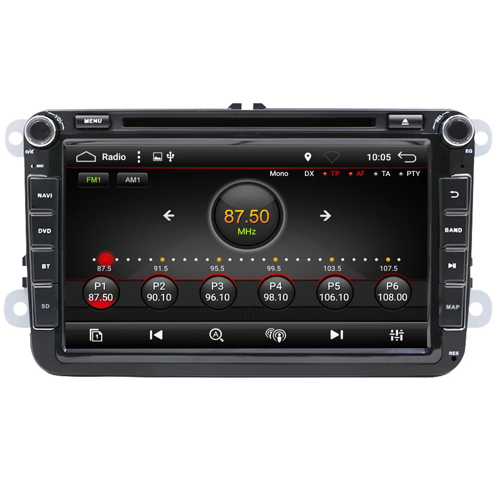 Eunavi 8 'ƈ Din Android 1 автомобильный dvd плеер для VW GOLF 6 Polo Bora JETTA B6 PASSAT Tiguan 4G wifi 2Din Радио