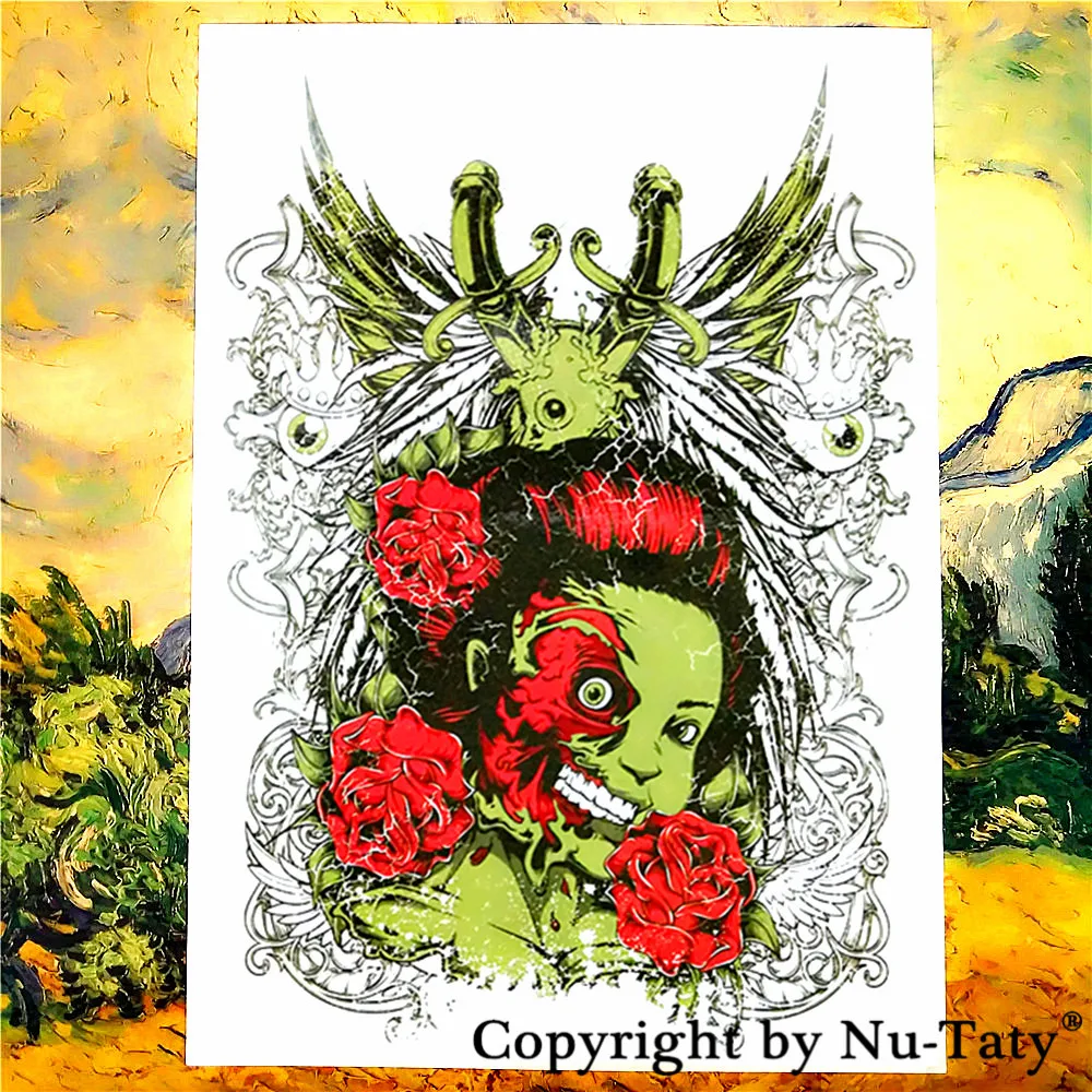 Временная татуировка SHNAPIGN черная вдова боди арт Светящиеся Татуировки наклейки