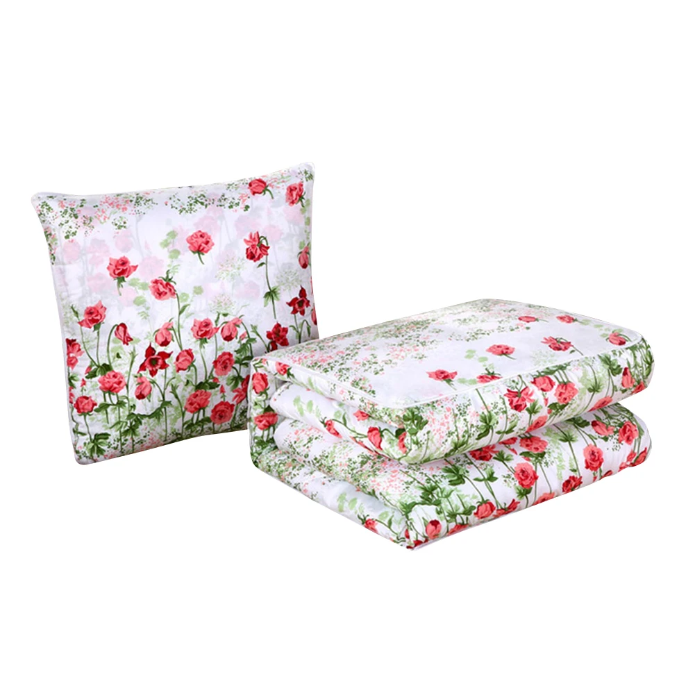 40X40CM 100X150CM 2 в 1 спандекс Подушка Одеяло автомобильный диван поясничная подушка Кондиционер одеяло складное лоскутное одеяло постельное белье HT - Цвет: 40X40CM 100X150CM