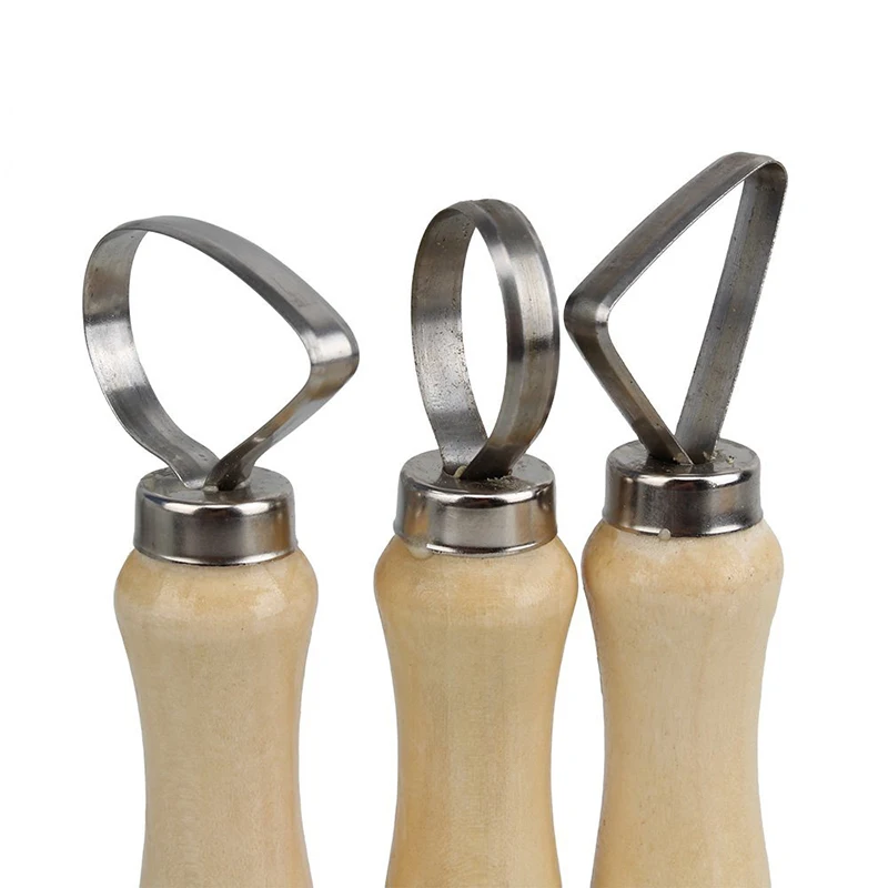Metal + wood Thick Handle Flat Wire Cutter Clay Pottery Sculpting Tool Set Pack of 10 | Игрушки и хобби
