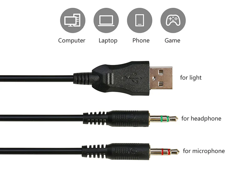 AJAZZ AX260 Стерео шумоподавление игровая гарнитура геймер наушники с микрофоном Микрофон светодиодные наушники для компьютера ноутбука музыка