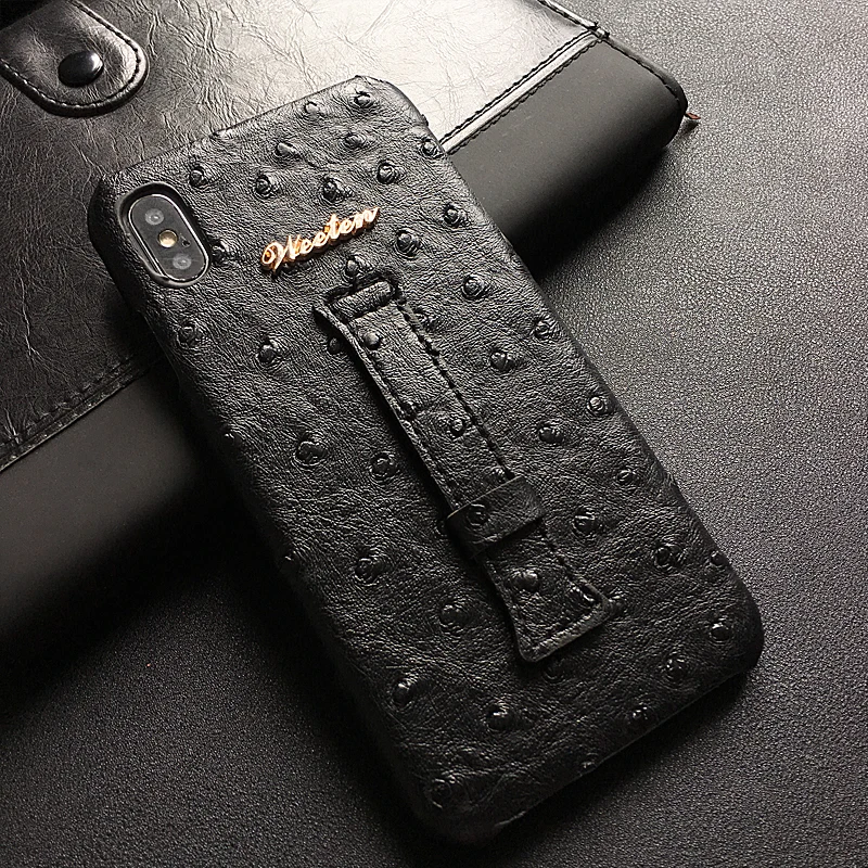 Винтажный чехол для телефона из искусственной кожи для samsung S8 S9 S10 Plus S10e S10 Lite чехол с ремешком на запястье держатель страусиной кожи твердая задняя крышка