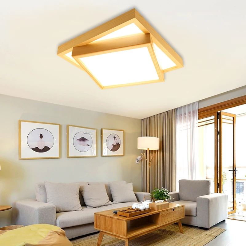 Светодиодный потолочный светильник с деревянной рамой | Лампы и освещение