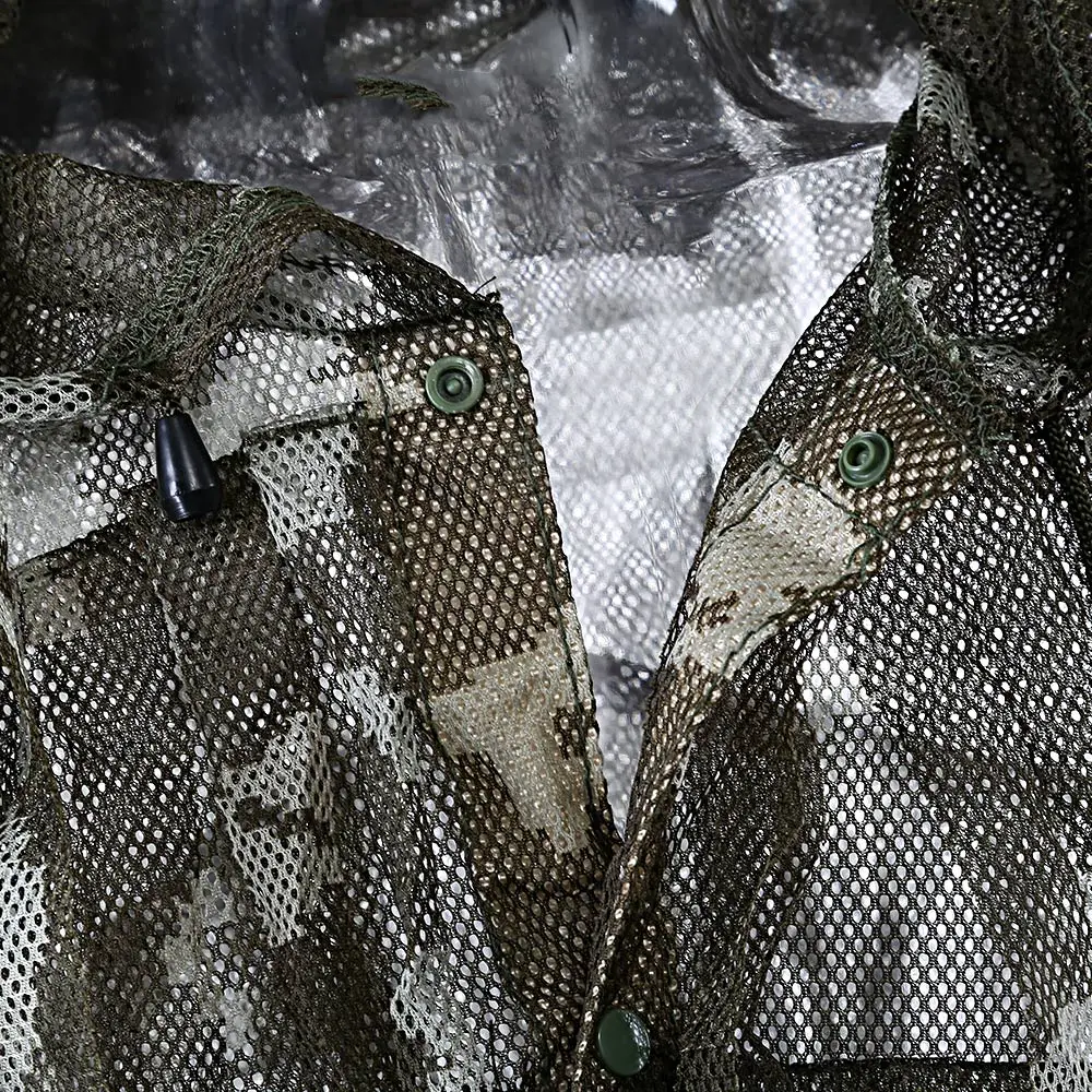 Охотничий костюм Сверхлегкий сетчатый двойной с принтом камуфляж лист