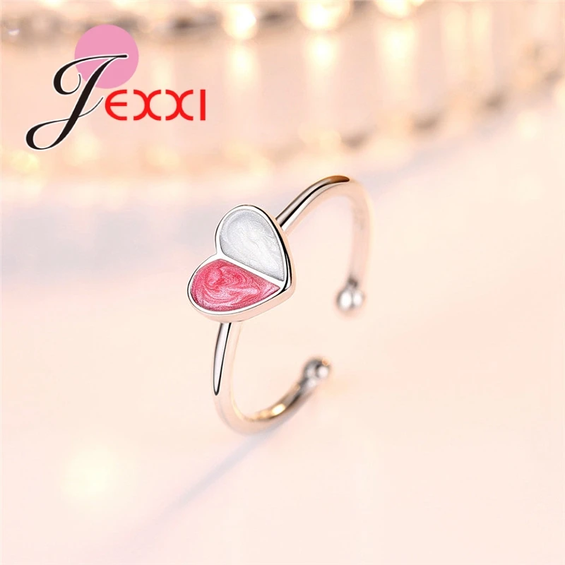 925 пробы Серебряное регулируемое Открытое кольцо романтическое женское подарок