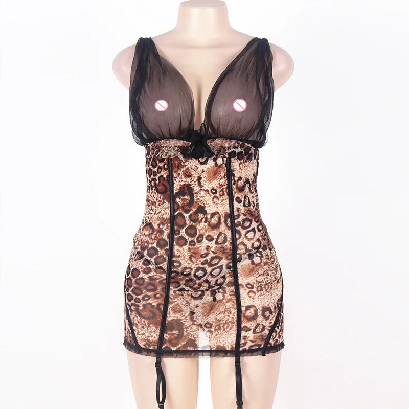 R70150 Baby Doll сексуальное прозрачное женское белье эротическое Белье 5XL 6XL женское белье мини-платье большого размера с завышенной линией талии платье+ стринги+ Подвязки