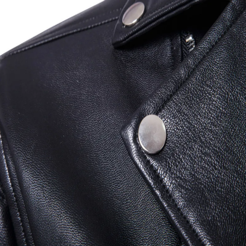 

Men Jacket Motorcycle Casual Slim PU Faux Men Mens Male Leather Jackets Waterproof Coats Long Sleeve Outerwear Leather