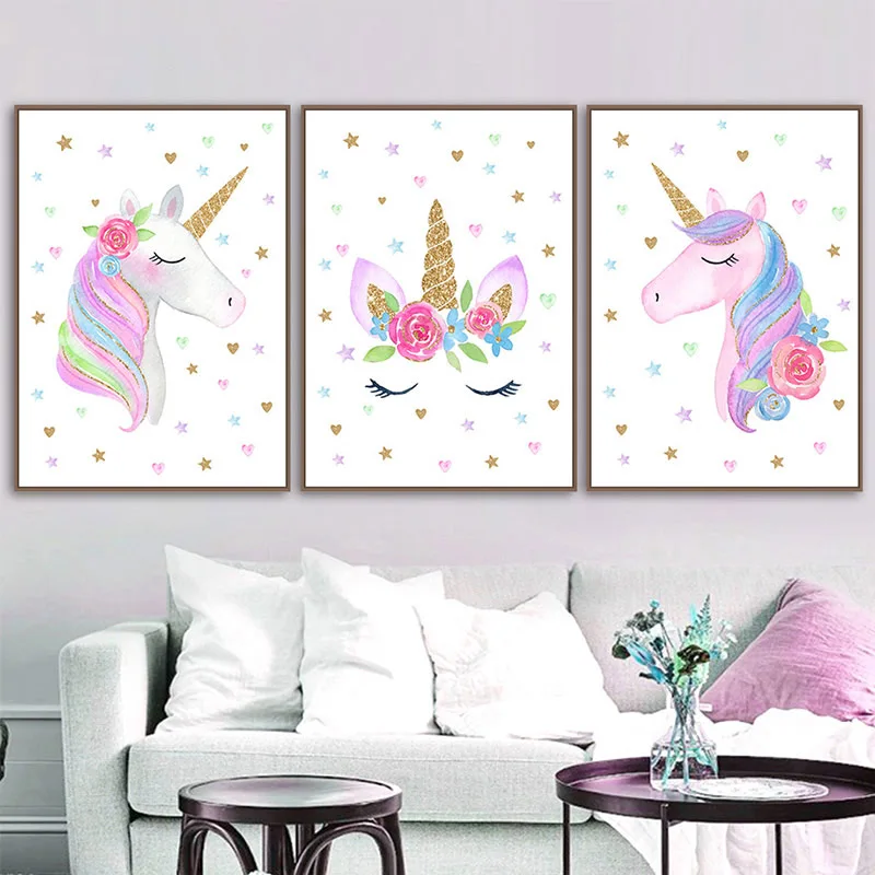 Современная картина из мультфильмов розовая фотография детской комнаты