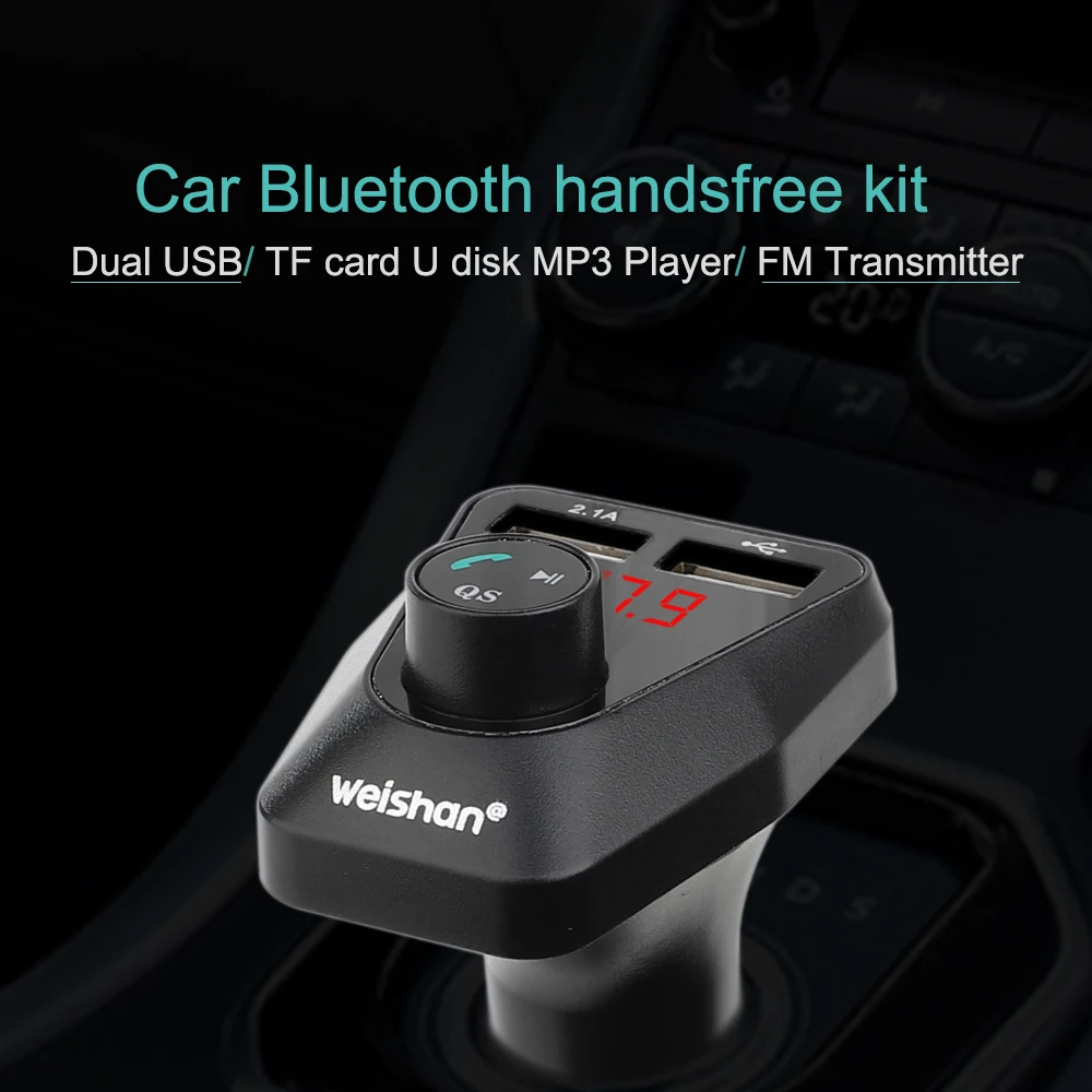 Weishan Hands Free беспроводной Bluetooth fm-передатчик TF AUX модулятор Автомобильный комплект