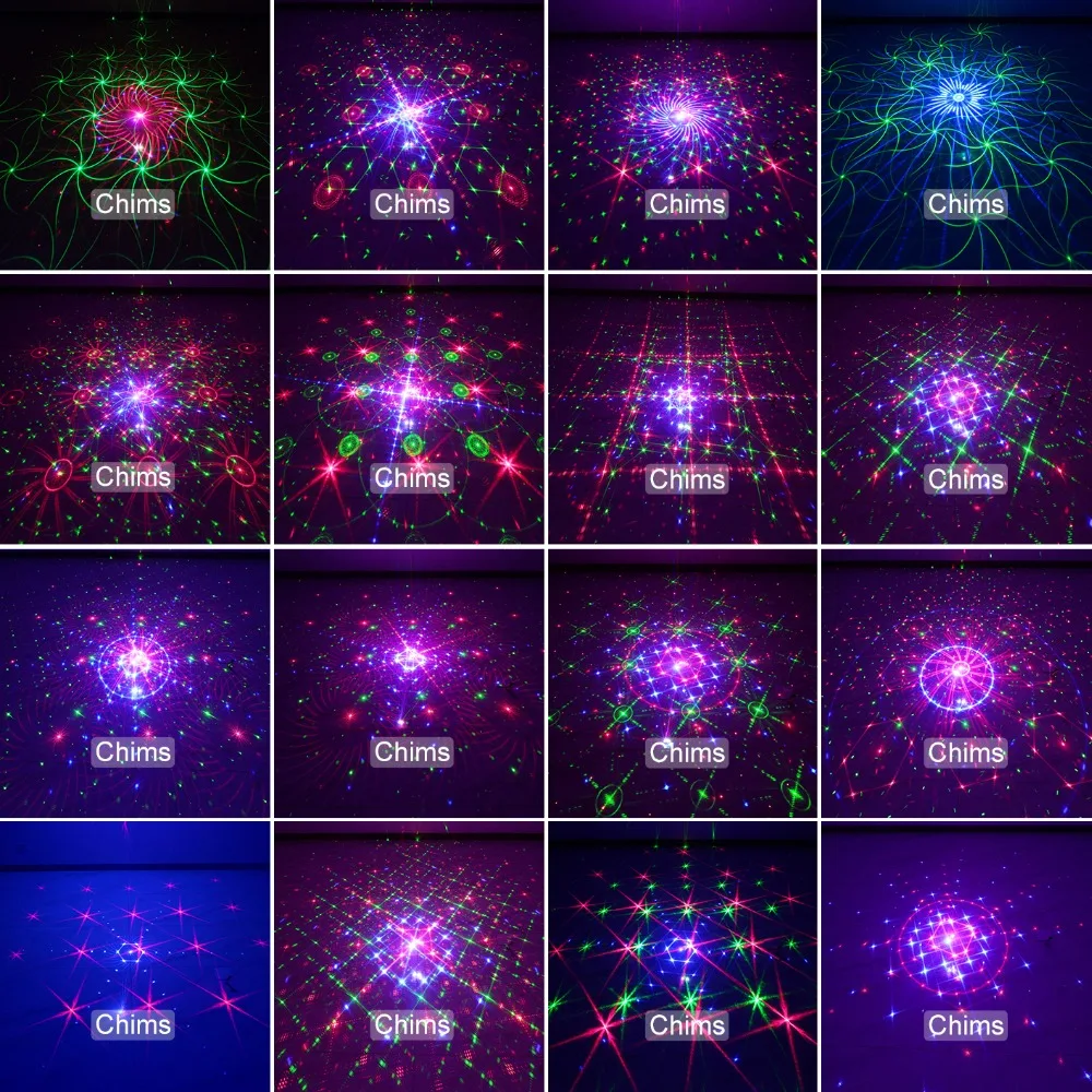 Сценический светильник Chims RGB диско лазер 96 узор лазерный светильник DJ светодиодный светильник s Красочные вечерние лазерный проектор Рождественский музыкальный бар
