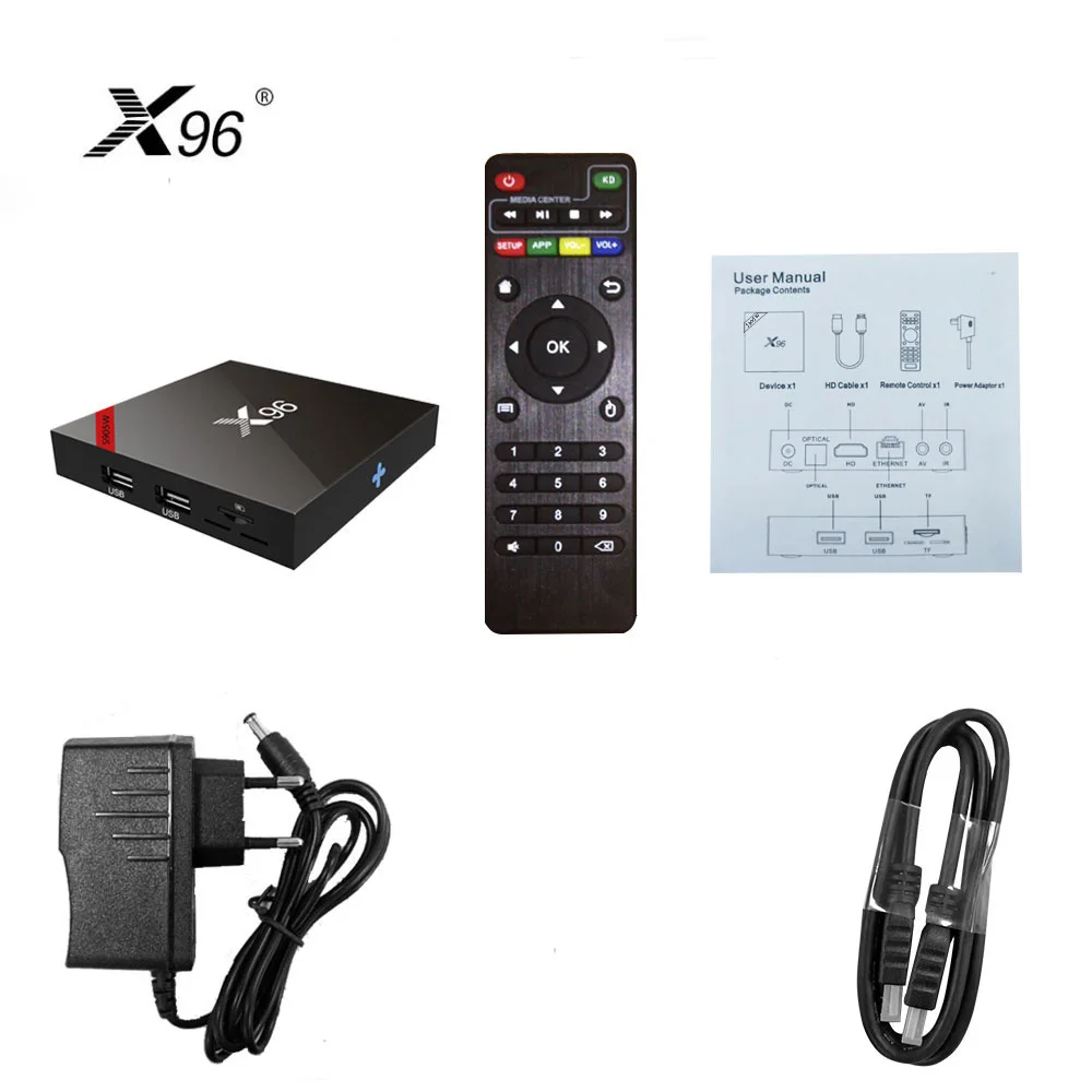 X96 Amlogic четырехъядерный Android 7 1 tv Box 2 4G Wifi 4 K * HD BOX H.265 Miracast Airplay X96W комплект bluetooth Top PK