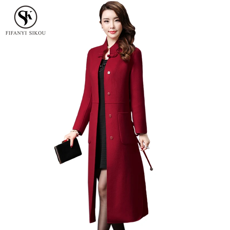 2018 осень зима новинка модель высокого качества шерстяное пальто Дамская Мода
