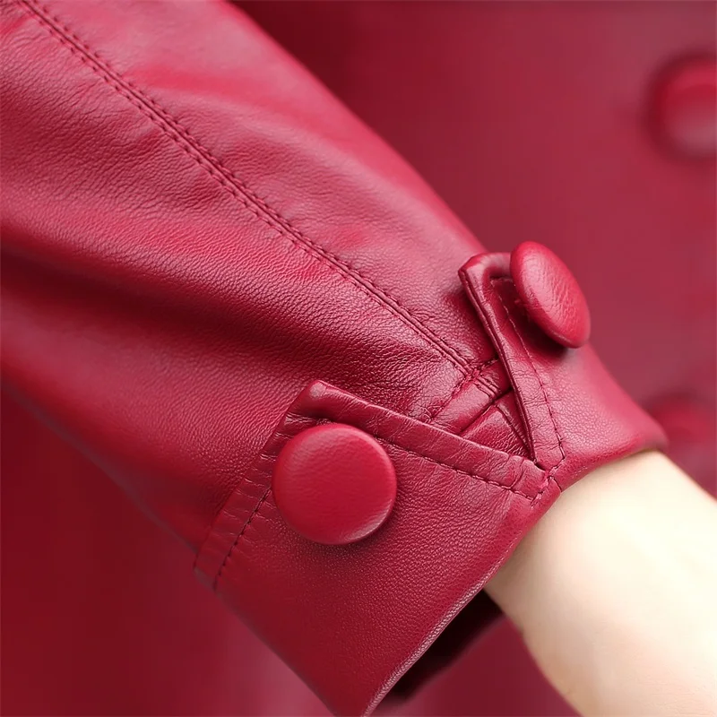 

long Leather Jacket Women Splice Fahsion Windbreaker 2020 Plus Size M-4XL Shearling Jacket Autumn Women Outwear Clothing GQ1278