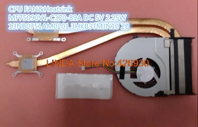 Ноутбук Процессор вентилятор и радиатор для ASUS N751JX N751JM N751JW BK3 MF75090V1-C370-S9A 3HBK3TMJN00 13NB0751AM0201 3HKB3TMJN10 DC 5V 2,25 W - Цвет лезвия: N751JM N751JW