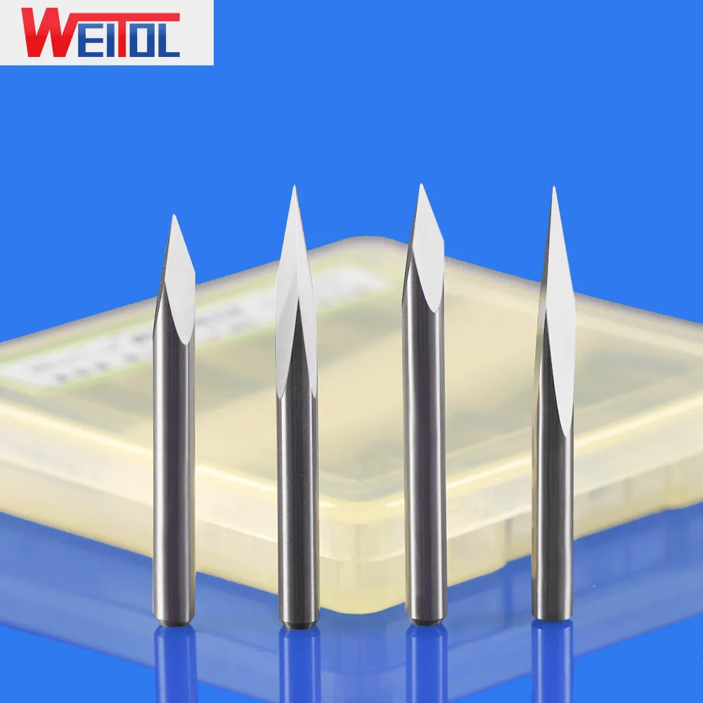 WeiTol 5 шт. 3 175 мм хвостовик три лица гравировальное долото Края Карбида Pypamid биты