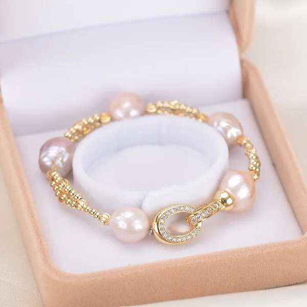 

Eternal wedding Women Gift word 925 Sterling real Baroque bracelet, new natural freshwater Edison, special-shaped pearl b